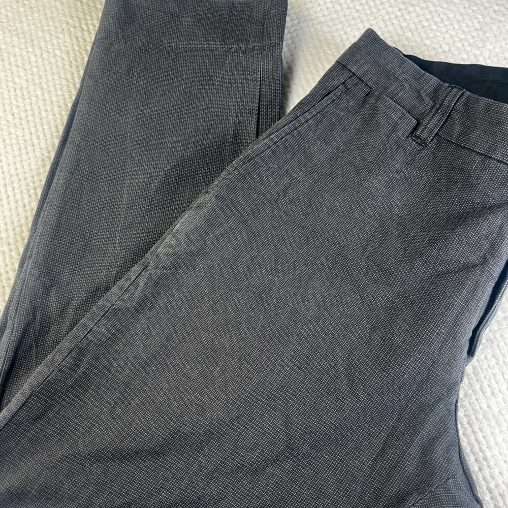 Vince‎ Griffith Slim Fit Trousers Mens 32 Charcoal Grey Micro Pattern Chinos